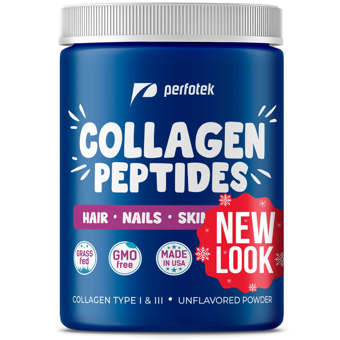 Collagen Powder for Women Men Types I & III Unflavored Easy to Mix Hydrolyzed Protein Peptides (1Lb) Non-GMO Grass-Fed Gluten-Free Kosher Pareve Healthy Hair Skin Joints and Nails