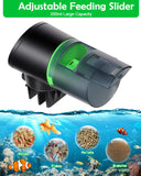 Petbank Automatic Fish Feeder for Aquarium - Rechargeable Food Dispenser for Fish Tank, Vacation Fish Feeder Timer with USB Charger Cable