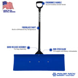 EarthWay Polar Tech 91024 24" Professional Snow Pusher with Fiberglass Shaft, Snow Shovel for driveways, Snow Pusher for Tall People, D-Shaped Handle, and Quick Assembly