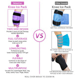 RelaxCoo XXL Knee Ice Pack Wrap Around Entire Knee After Surgery, Reusable Gel Ice Pack for Knee Injuries, Large Ice Pack for Pain Relief, Swelling, Knee Surgery, Sports Injuries, 2 Pack Purple