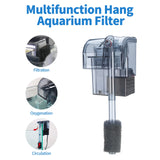 Boxtech Aquarium Hang On Filter - Power Waterfall Suspension Oxygen Pump - Submersible Hanging Activated Carbon Biochemical Wall Mounted Fish Tank Filtration Water (5-10 Gal)