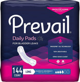 Prevail - Incontinence Bladder Control Pads for Women - Moderate Absorbency - Long Length - 144 Count (9 packs of 16)