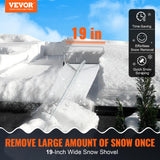 VEVOR Snow Roof Rake, 30ft Reach Aluminium Roof Shovel with Slide Cloth, Premium 19" Blade Snow Removal Tool, Safe on Roof with Roll Wheels, Anti-Slip Handle, Use for House Roof, Car Snow, Wet Leaves