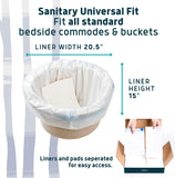 Lunderg Commode Liners with Absorbent Pads - Value Pack Medical Grade 50 Count Universal Fit - Disposable Bedside Commode Liners and Pads for Adult Commode Chairs, Portable & Camping Toilet Bags