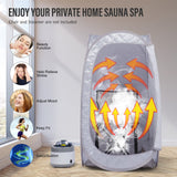 Smartmak Portable Steam Sauna Tent, Full Body Personal Home Spa, Lightweight Foldable Steam Room for Detox Therapy, Steamer NOT Included (L 31.5” * W 31.5” * H 55.2” Grey)