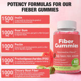 Fiber Gummies for Women & Men-Soluble Fiber Gummies with Vitamins C,Chicory Root & Inulin-5g of Daily Prebiotic Fiber Gummies for Digestive,Intestinal, Immune & Regularity Health,Vegan,120 Counts