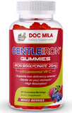 GentleIron Iron Bisglycinate Gummies 25mg with Liposomal VIT C - Chelated Iron Supplement for Women and Men - 60 Gummies, 2 Months Supply
