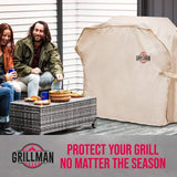 Grillman Premium Grill Cover for Outdoor Grill, BBQ Grill Cover, Rip-Proof, Waterproof, Top Heavy-Duty Large Grill Covers for Outside, Barbecue Cover & Gas Grill Covers (60" L x 28" W x 44" H, Tan)