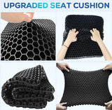 Gel Wheelchair Seat Cushion for Long Sitting - Cooling Office Chair Cushion for Sciatica, Back, Pressure Sore, Tailbone Pain Relief - Soft & Breathable Butt Pillow with Non-Slip Cover for Wheelchair