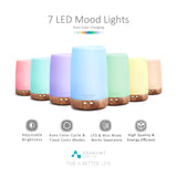 ASAKUKI 100ml Essential Oil Diffuser, 5 in 1 Ultrasonic Aromatherapy Diffuser with Intermittent Timer, 7 LED Lights and Auto-Off Safety Switch