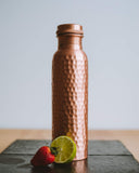 Kosdeg Copper Water Bottle - 34 Oz Extra Large - A Hammered Ayurvedic Pure Copper Vessel For Drinking - Drink More Water, Lower Your Sugar Intake And Enjoy The Health Benefits Immediately