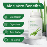 AloeCure Organic Aloe Vera Capsules, 130,000mg Inner Aloe Leaf Equivelant per Serving, Support Gut Health & Digestive Comfort, Stomach Acid Buffer, Natural Immune Supplement, Aloin Free, 60Caps x 3Btl