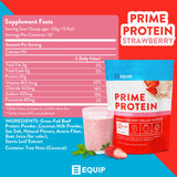Equip Foods Prime Protein - Grass-Fed Beef Protein Powder Isolate -Paleo and Keto Friendly, Gluten Free Carnivore Protein Powder - Strawberry, 1.7 Pounds - Helps Build and Repair Tissue