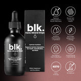 blk. PH 8+ Natural Mineral Alkaline Water Drops Electrolyte Infused with Fulvic and Amino Acids, Zero Sugar, 2oz., 2-Pack
