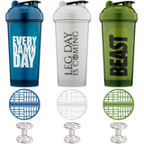 HydraCup [5 Pack] - 28 oz OG Shaker Bottle for Protein Powder Shakes & Mixes, Dual Blender, Wire Whisk & Mixing Grid, BPA Free Shaker Cup Blender Set