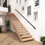 ROTHLEY Pipe Handrails for Indoor Stairs: 6.6FT Stair Railing Steel Hand Railings for Stairs Indoor Wall Mount Stair Handrail Complete Kit 1.6" Round Metal Stair Railing for Elderly & Kids