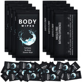 Treela 300 Pcs Large Body Wipes Individually Wrapped Bath Wipes for Adults Bathing No Rinse Shower Wipes Bulk Deodorant for Homeless Personal Cleansing Wipes for Travel Gym(Black, 7.09" x 9.84")