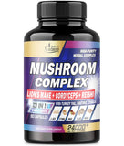 24000mg Mushroom Complex Supplements - Brain, Memory, Energy Production & Immune System - 13in1 Concentrated with Lions Mane Mushroom, Reishi, Turkey Tail, Maitake, Chaga & More - 90 Capsules