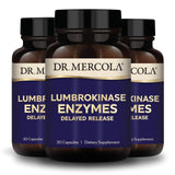 Dr. Mercola Lumbrokinase Enzymes Delayed Release, 30 Servings (30 Capsules), Pack of 3, Dietary Supplement, Supports Cardiovascular and Cognitive Health, Non-GMO