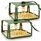 Flea Trap Indoor 2Pcs,Flea Strap Flea Killer Trap Pad Bed Bug Trap with 2 Glue Discs Odorless Non-Toxic flea Light Bulb for Inside Your Home Like Fleas,Flies,Mosquitoes,Gnats,Moths