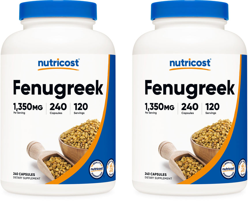 Nutricost Fenugreek Seed 1350mg, 240 Capsules (2 Bottles) - Gluten Free, Non-GMO, 675mg Per Capsule