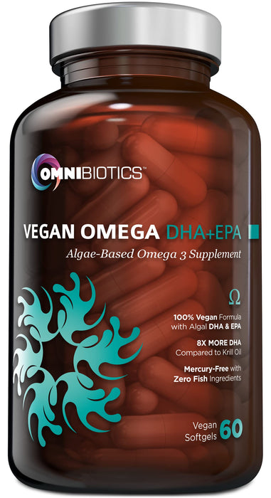 Vegan Omega DHA+EPA | MD-Certified Prenatal DHA with EPA | 8X More DHA Than Krill Oil! Fish-Free Omega Essential Fatty Acids - Algal Omega-3, Omega-6, DHA, EPA