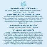 KOS Plant Based Protein Powder, Blueberry Muffin - Organic Pea Protein Superfood with Spirulina and Immune Support Blend. Soy, Gluten, Dairy Free - Vegan Meal Replacement for Women & Men - 10 Servings