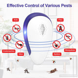 KONIGEVA Ultrasonic Pest Repeller,Pest Control Repeller,High Frequency Ultrasound Electronic Pest-Outdoor Repeller for Mosquito,Mice,Roach,Spider,Insects,Rat, Flea(6 Packs), White