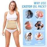 Beofinest Castor Oil Pack Wrap, Organic Castor Oil Packs for Liver Detox, Castor Oil Compress Reusable for Waist and Neck, Thyroid, Constipation, Inflammation