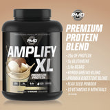 PMD Sports Amplify XL Premium Whey Protein Supplement Hydro Greens Blend - Glutamine and Whey Protein Matrix with Superfood for Muscle, Strength and Recovery - Vanilla Flex (48 Servings)