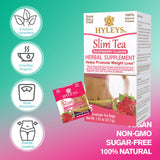 Hyleys Slim Tea Raspberry Flavor - Weight Loss Herbal Supplement Cleanse and Detox - 25 Tea Bags (12 Pack)
