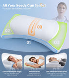 Gadole 8X Support Side Sleeping Pillow for Neck Pain Relief, Adjustable Cervical Fit Shoulder Perfectly, Ergonomic Contour Memory Foam Pillows with Armrest Area, Bed Back Stomach Sleeping, White