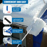 OUTPRIZE Snow Roof Rake, 6-30FT Aluminum Detachable Snow Rake for House Roof with Wheels and Oxford Slide