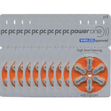 PowerOne Hearing Aid Batteries No Mercury Size 13, PR48 (60 Batteries) + Battery Keychain Kit