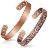 Copper Bracelets for Women Men: Lymph Detox Magnetic Bracelet, 100% Pure Copper Bracelet with 6 Magnets 3500 Gauss - Copper Jewelry Gifts