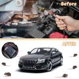 4 Pack Under Hood Animal Repeller Ultrasonic Mouse Repeller Rat Repellent Small Ultrasonic Mice Deterrent for 12V Car Pest Repeller Vehicle Automobile Get Rid of Animal in Car Engine with Strobe Light