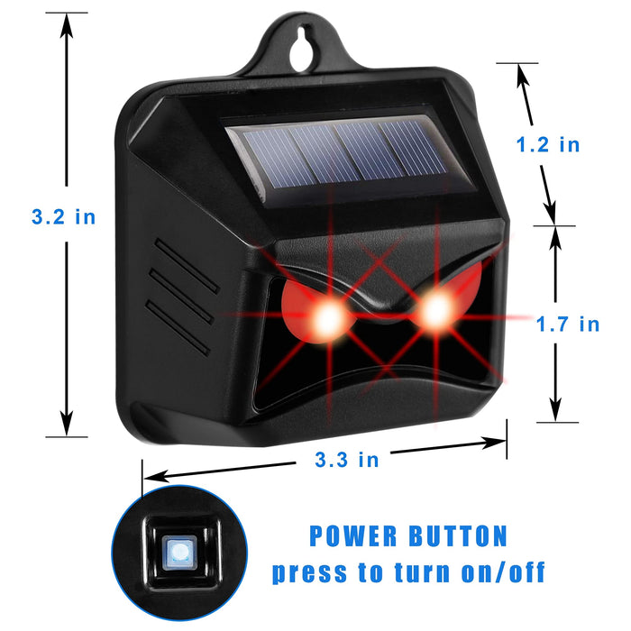 Phosooy 6 Pack Solar Animal Repellent, Predator Eyes Animal Deterrent Sentinels with Red LED Blinking Lights Drive Away Raccoon, Deer, Skunk, Cat, Coyote from Yard Farm and Chicken Coops