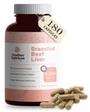 Mother Nutrient 100% Beef Liver Supplement Grass Fed Capsules Sourced from Pasture - Raised Beef in New Zealand - Vitamins A, B12 w/Iron, Protein, & More — 45 Day Supply (180 Capsules)