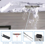 Snow Roof Rake - 4-20FT Extendable Snow Rake for House Roof, Aluminum Snow Removal Rake with 5 Lightweight Tubes, 25.5" Wide Blade Snow Shovel Roof Rake Easy Removal Ice Debris