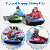 KEUCL 3 Pack Snow Tubes, Inflatable Snow Sled for Kids & Adults, Thickened Heavy Duty Hard Bottom Snow Sleds with Handles, Snow Tube Winter Outdoor Sports Toys for Boys Girls Family Activities