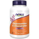 NOW Supplements, Glucosamine & Chondroitin, with Trace Mineral Concentrate and Alfalfa, 120 Veg Capsules
