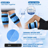 REVIX 20" XXXL Ice Pack for Knee Replacement Surgery - Gel Knee ice Packs for Injuries Reusable, Ice Knee Wrap with Cold Compression for Pain Relief, Sports Injuries, ACL, Swelling, Set of Two