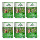 Organic India Tulsi Green Herbal Tea - Stress Relieving & Balancing, Immune Support, Adaptogen, Vegan, USDA Certified Organic, Caffeine-Free - 18 Infusion Bags, 6 Pack