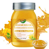 QANLOI Seamoss Raw Organic Gel,Organic Seamoss with Irish Sea Moss,Sea Moss Supplement-Immune Support-15OZ Sea Moss Advanced (Ashwagandha Mango)