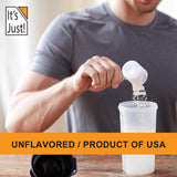 It's Just! - 100% Casein Protein Powder, Unflavored, 3lbs (48oz), Made in USA, One Ingredient, Slow Burning, Time Release, 6.9g BCAAs, 1g Carb, Non-GMO