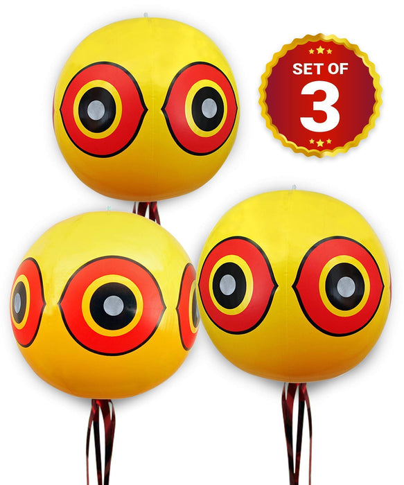 De-Bird Balloon Bird Repellent,3-Pk Fast and Effective Solution to Pest Problems, Scare Eyes Balloon to Scare Birds Away from Pool and Garden Crops