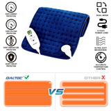 QALTGC Heating Pad (12"x 24"),Dual Mode Controller, Machine Washable, Comfortable Soft for Cramps/Pain Relief（Dark Blue）