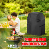 BBQ Grill Cover, Waterproof, Weather Resistant, Rip-Proof, Anti-UV, Fade Resistant, with Adjustable Velcro Strap, Gas Grill Cover for Weber,Char Broil,Nexgrill Grills, etc. 32 inch, Black