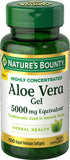 Nature's Bounty Highly Concentrated Aloe Vera Gel 5,000 mg, 100 Rapid Release Softgels