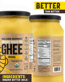 GOLDEN MONKEY Grass Fed Ghee Clarified Butter for Energy, Gut, and Immune Health Support – Organic Ghee Butter for Spread, Cooking, Baking, and Sauteing (32oz)